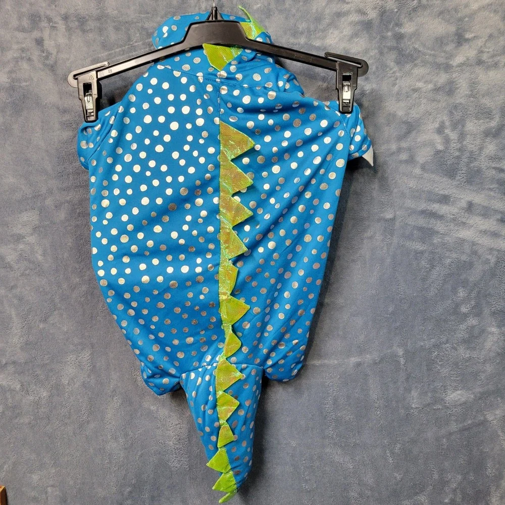 Martha Stewart Pets Dog Costume Blue Polka Dot‎ Dinosaur Large